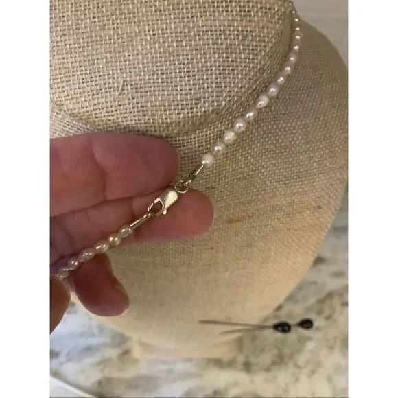 Freshwater Pearls with Hematite Beads #16 inches long #pearls - Picture 4 of 4